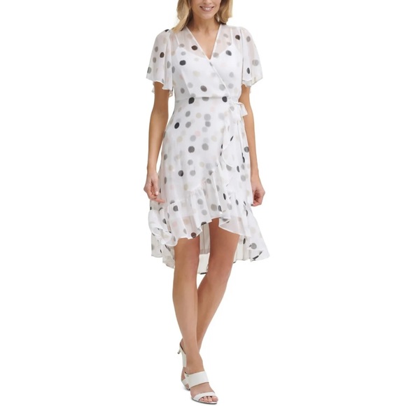 Calvin Klein White Polka Dot Dress - Picture 5 of 7